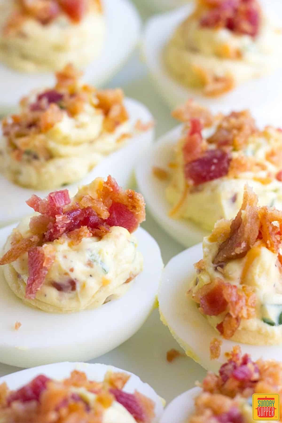 Bacon Jalapeño Deviled Eggs with Cream Cheese