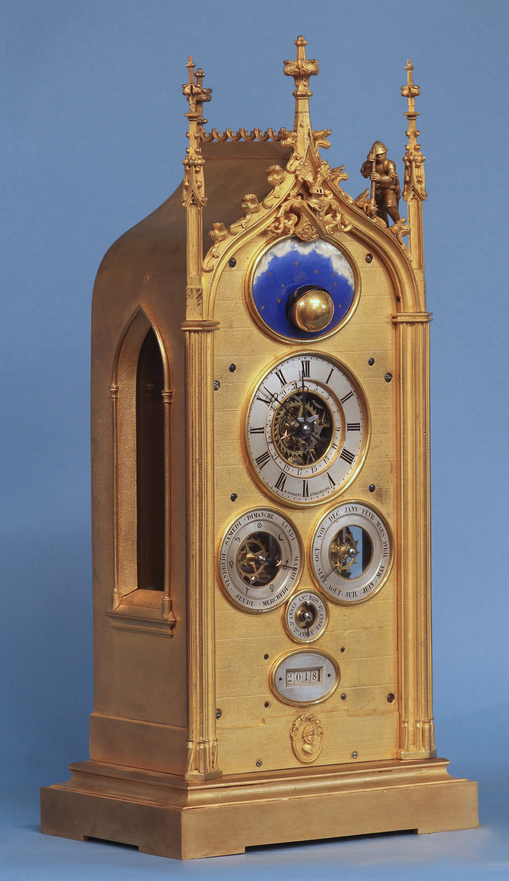 c.1850 Rare French MultiDial Perpetual Calendar Mantle Clock with