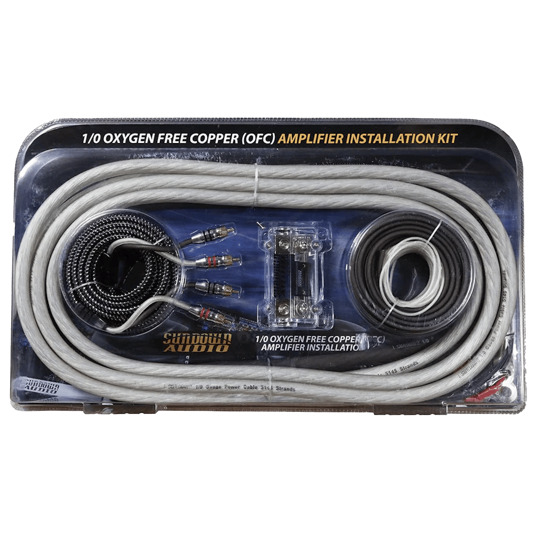 Sundown Audio 1/0 AWG OFC Amplifier Wire Kit SilveBlack