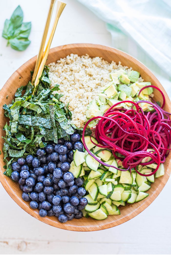 Kale Salad with Blueberries and Quinoa Sunkissed Kitchen