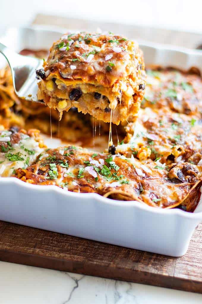 Vegetarian Enchilada Casserole (Freezer Friendly) Sunkissed Kitchen