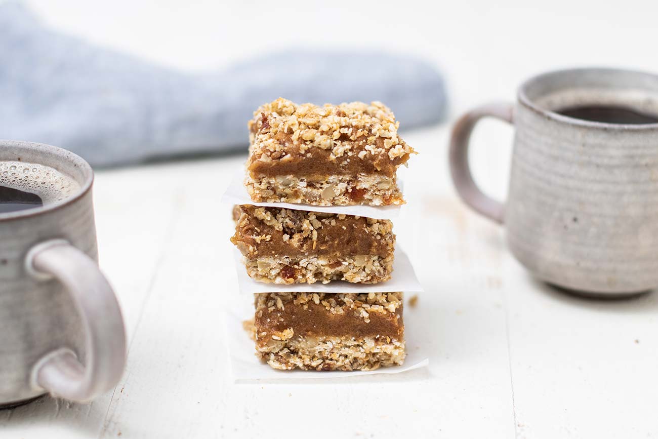 Gluten Free Date Bars - No Added Sugar - Oatmeal Walnut Date Bars