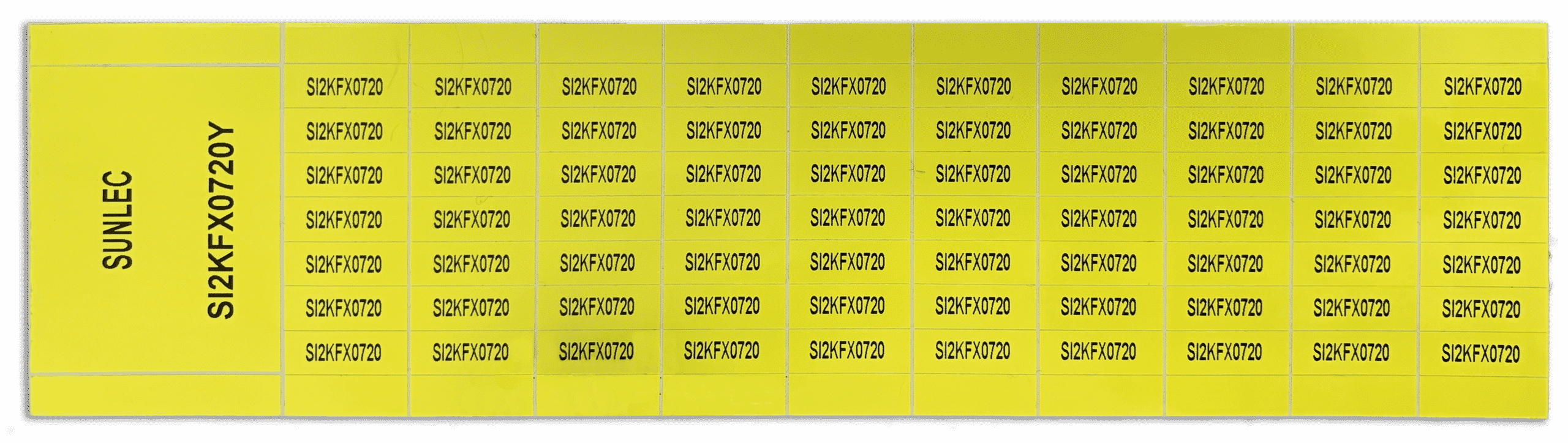 20mm x 7mm Yellow Adhesive Vinyl Labels