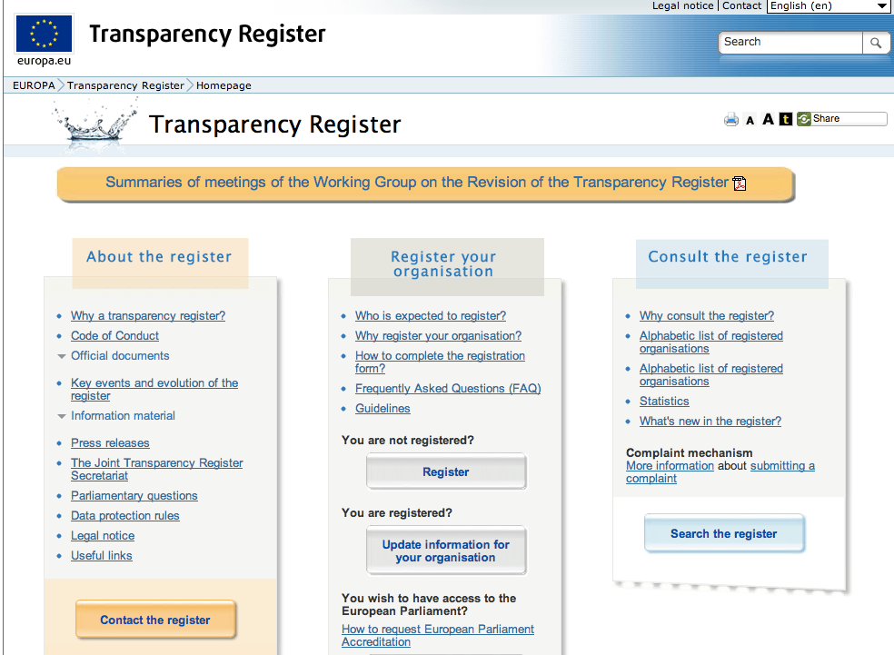 The EU lobbyist register needs fixing Sunlight Foundation