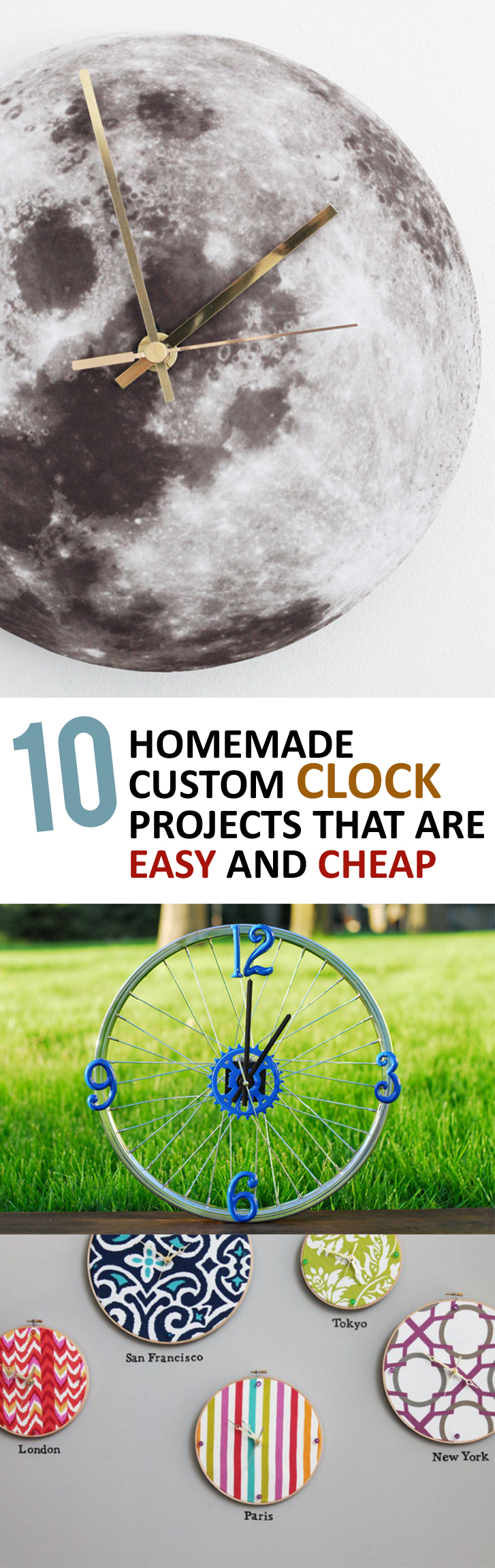10 Homemade Custom Clock Projects that are Easy and Cheap Sunlit Spaces