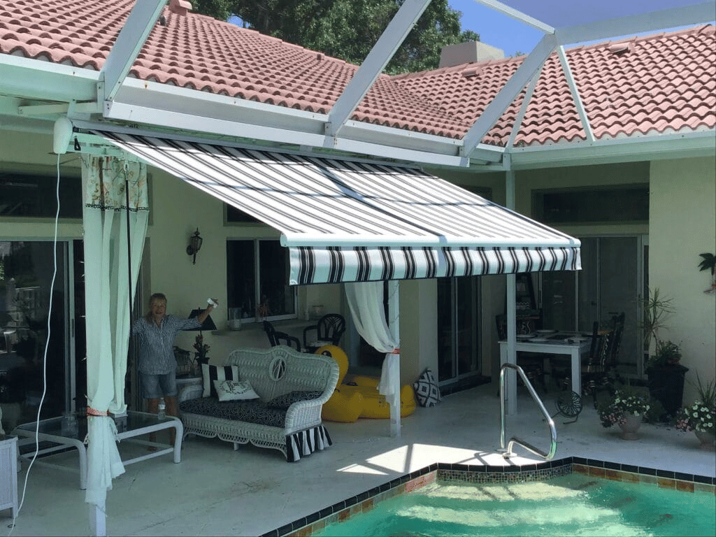 Pool Awnings Motorized Retractable Awnings SPF