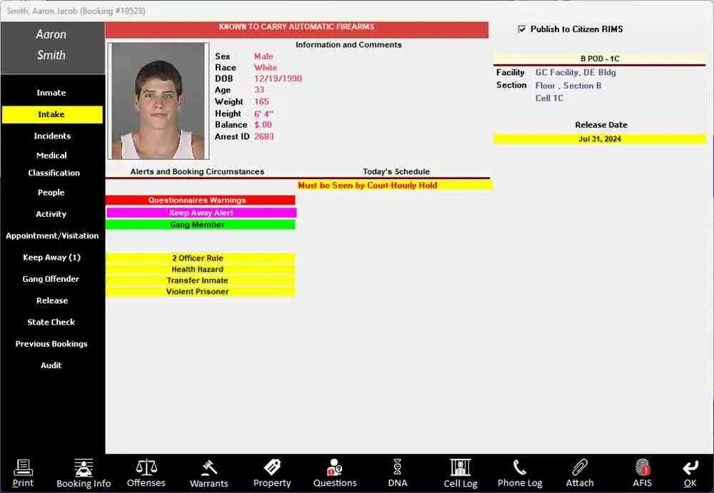 Jail Management Sun Ridge Systems, Inc.