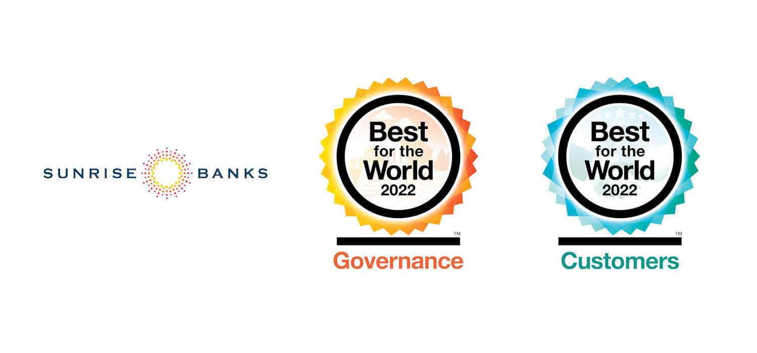 Sunrise Banks Named Best for the World B Corporation for Ninth