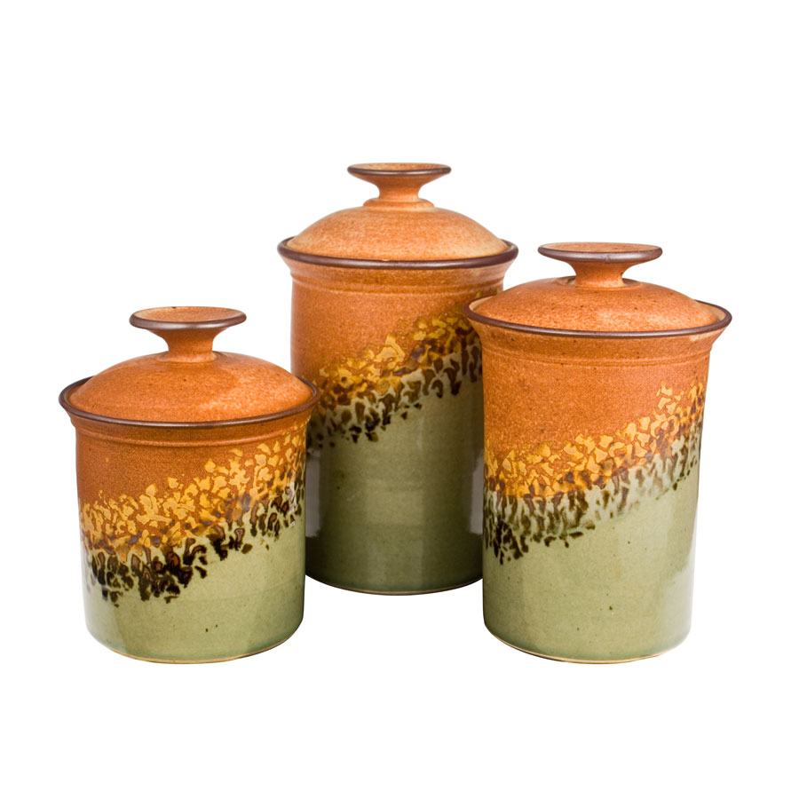 Hand Thrown Canister Set Safari Sunset Canyon Pottery