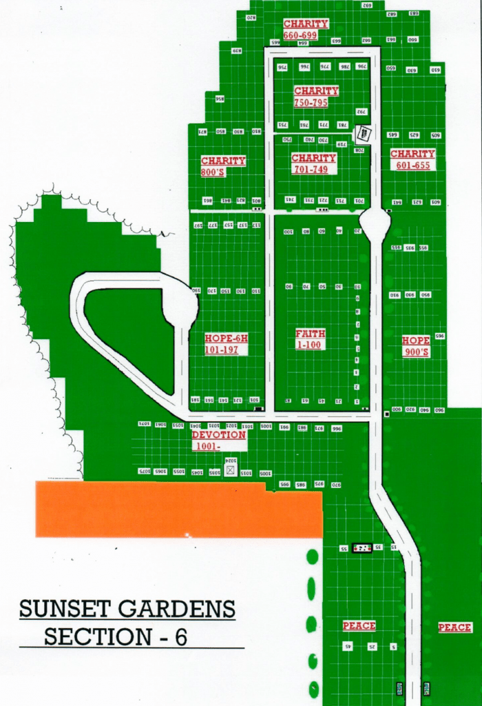 Maps Sunset Gardens of Memory