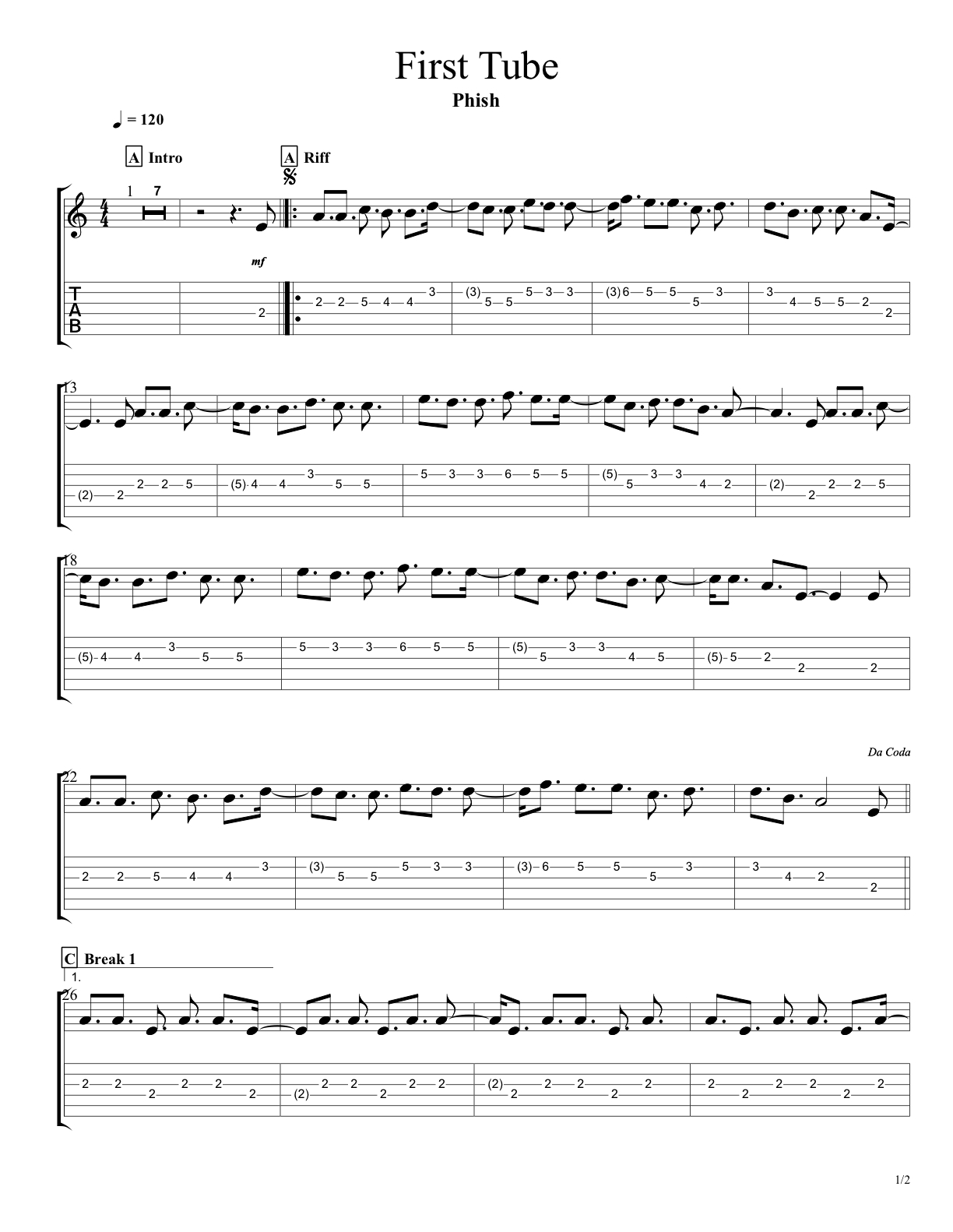 Sunset Guitar Lessons » Tablature