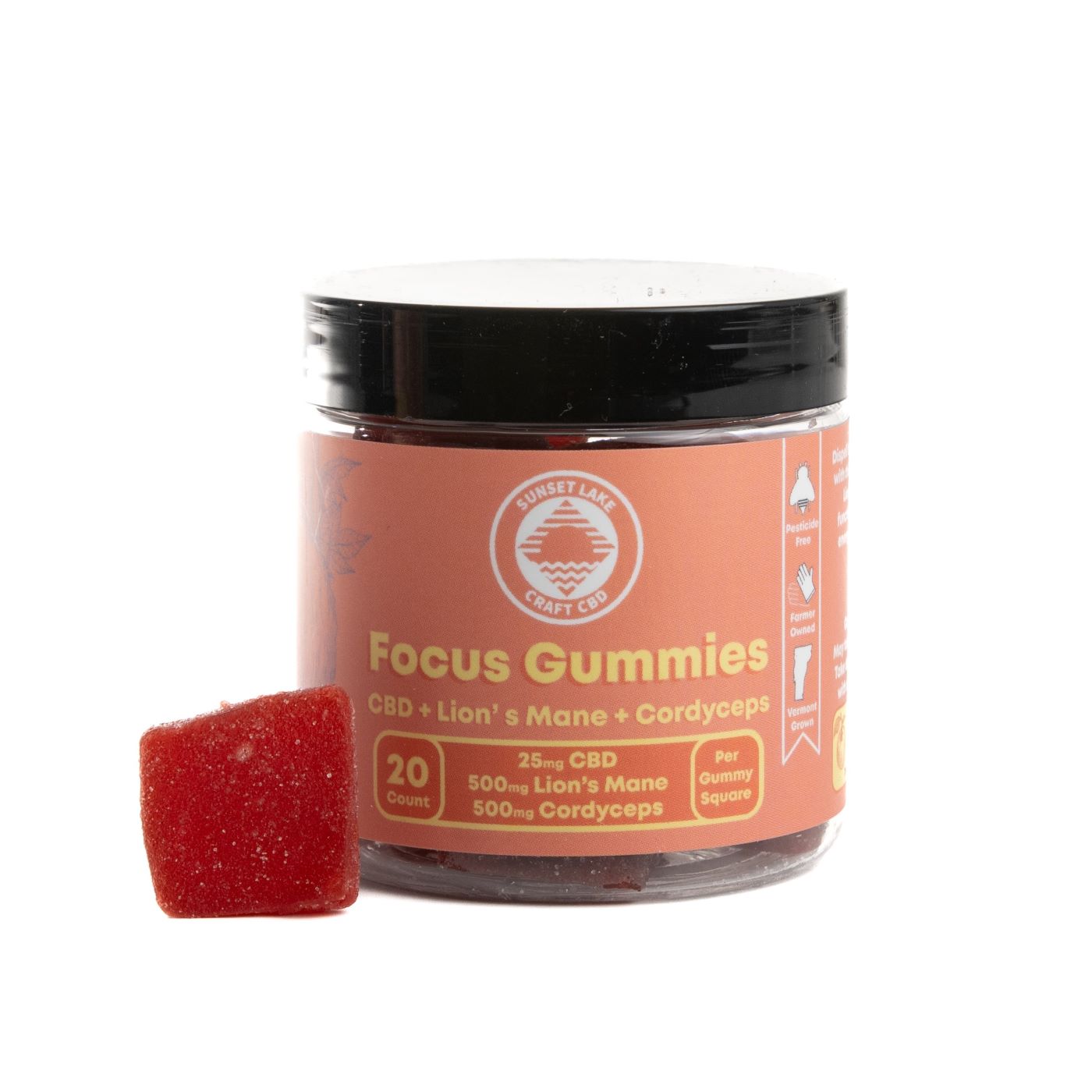 Focus Functional Mushroom Gummies + CBD Sunset Lake CBD