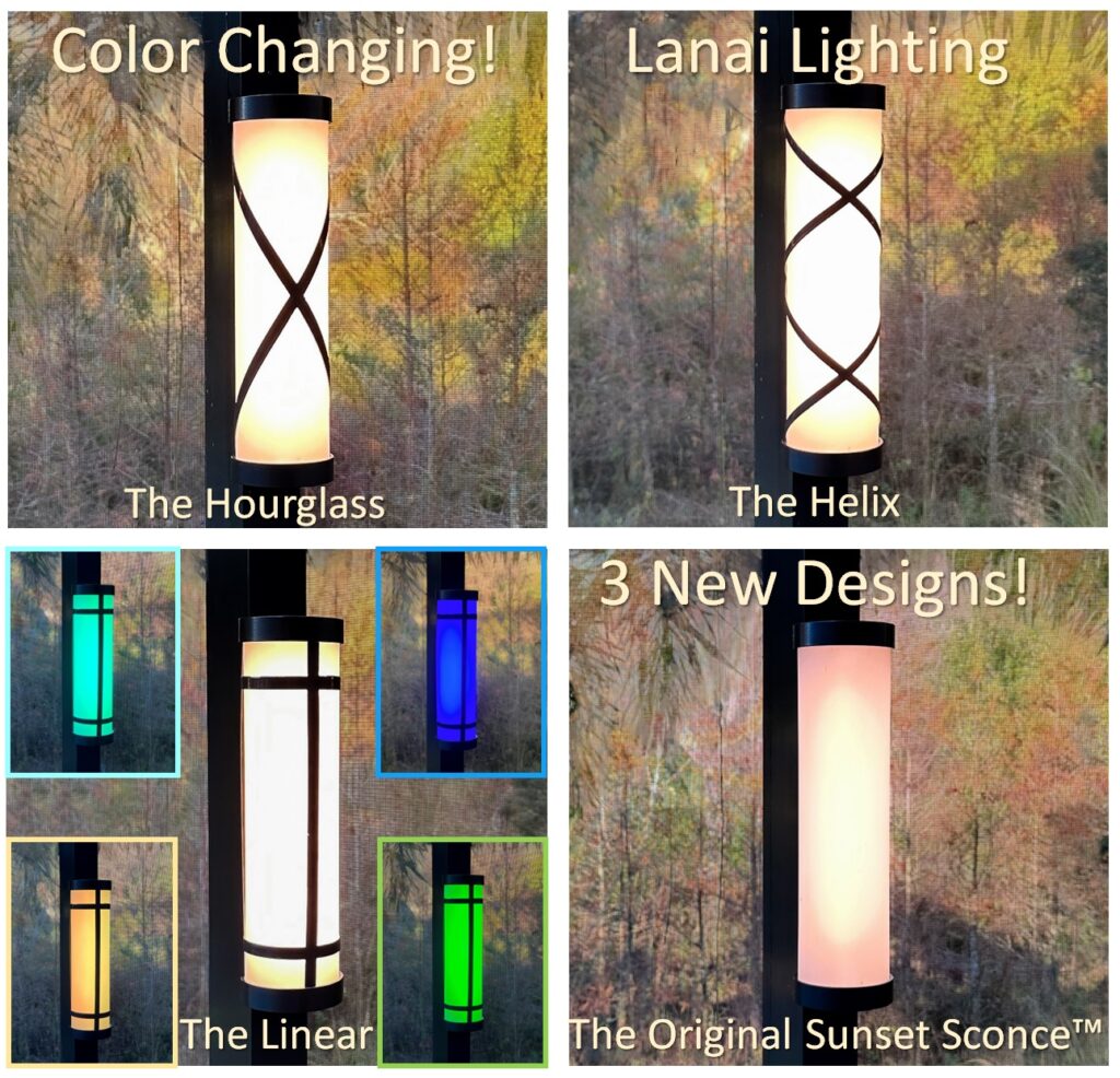 LED Lanai Lights The Sunset Sconce™ Lifetime Warranty and Vibrant
