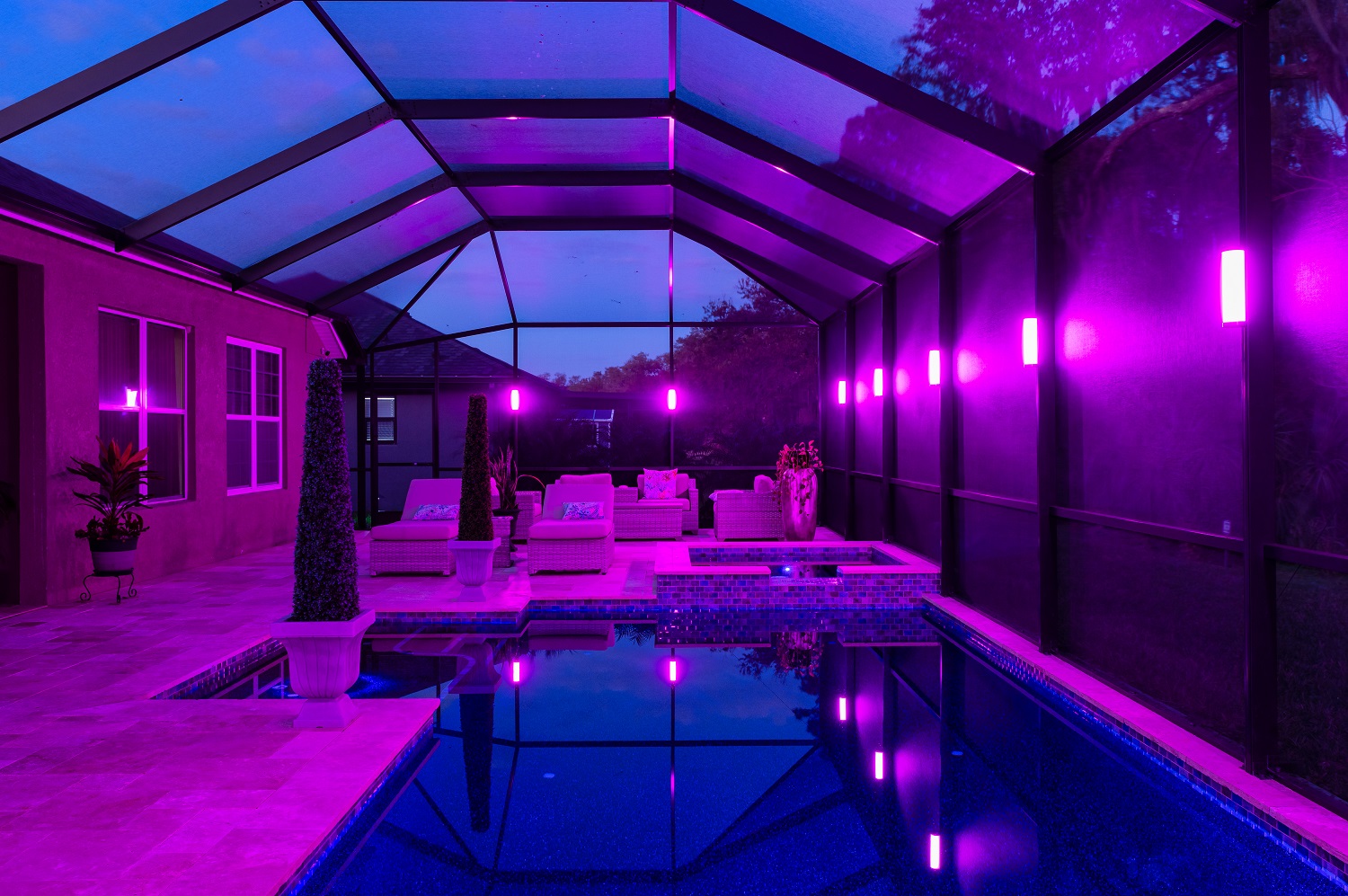 LED Lanai Lights and Pool cage lighting Vibrant Colors and Warm White