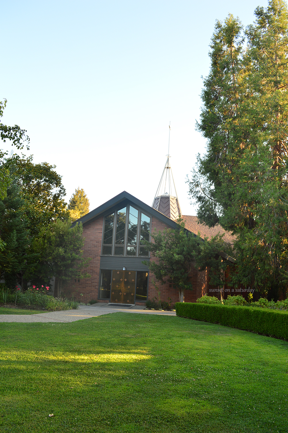 SF Bay Area St. Raymond Catholic Church (Menlo Park) sunset on a