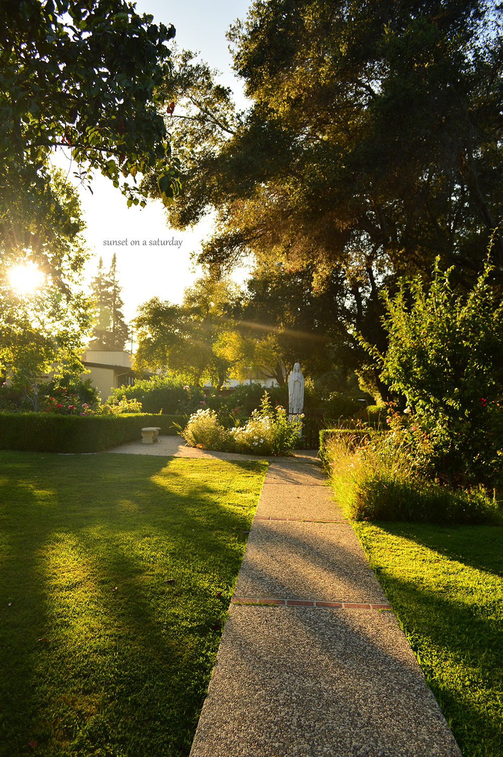 SF Bay Area St. Raymond Catholic Church (Menlo Park) sunset on a