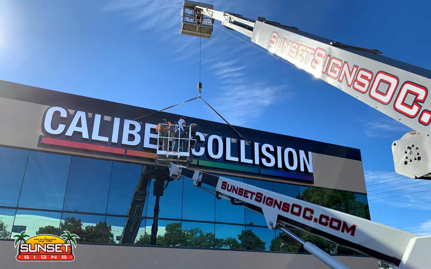 Channel Letters for Buildings • Building Signs Installed By Crane