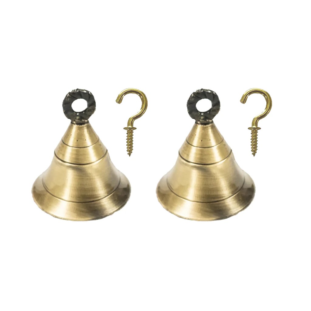 Hanging Brass Bells for Pooja Room Antique Finished Diwali Gifting