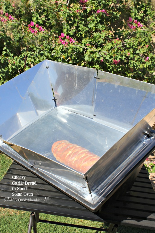 Cheesy Garlic Bread baked in a Solar Oven Solar Cooking Recipe