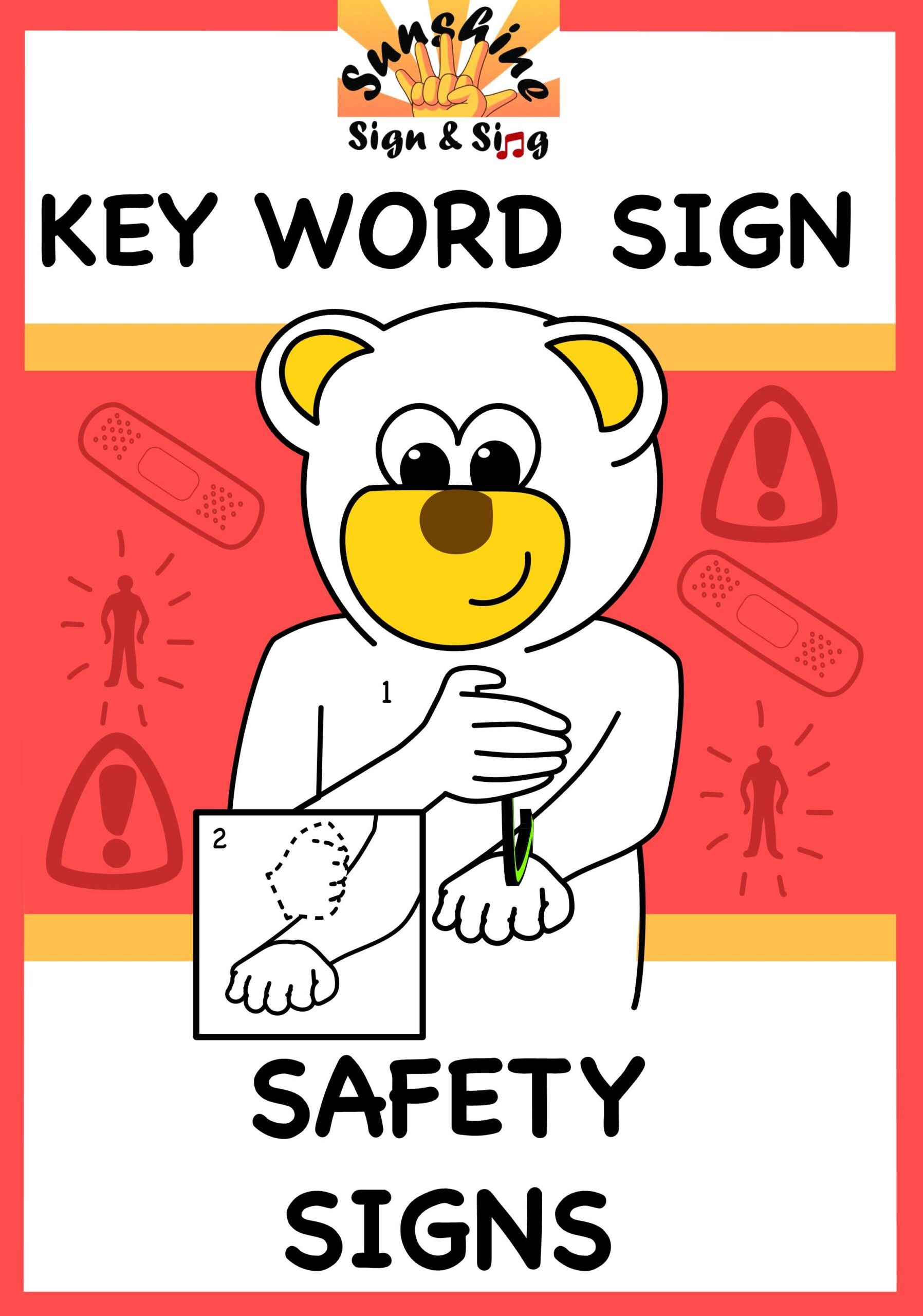 Children’s key word signing Flashcards Safety Signs Sunshine Sign
