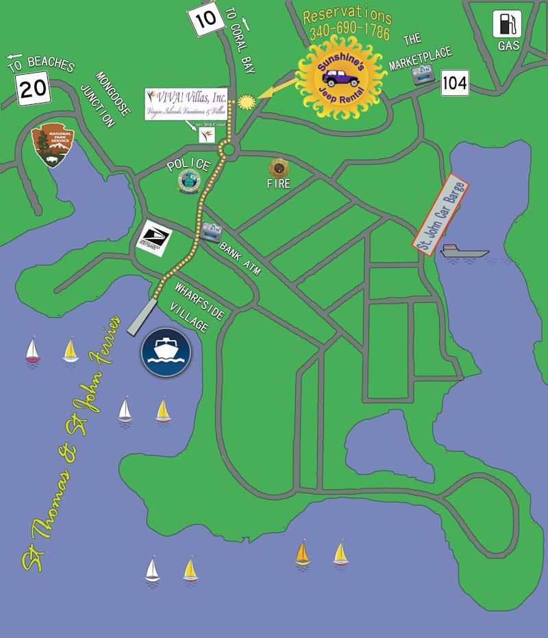 Sunshine's Jeep Rental St. John, USVI Contact Us