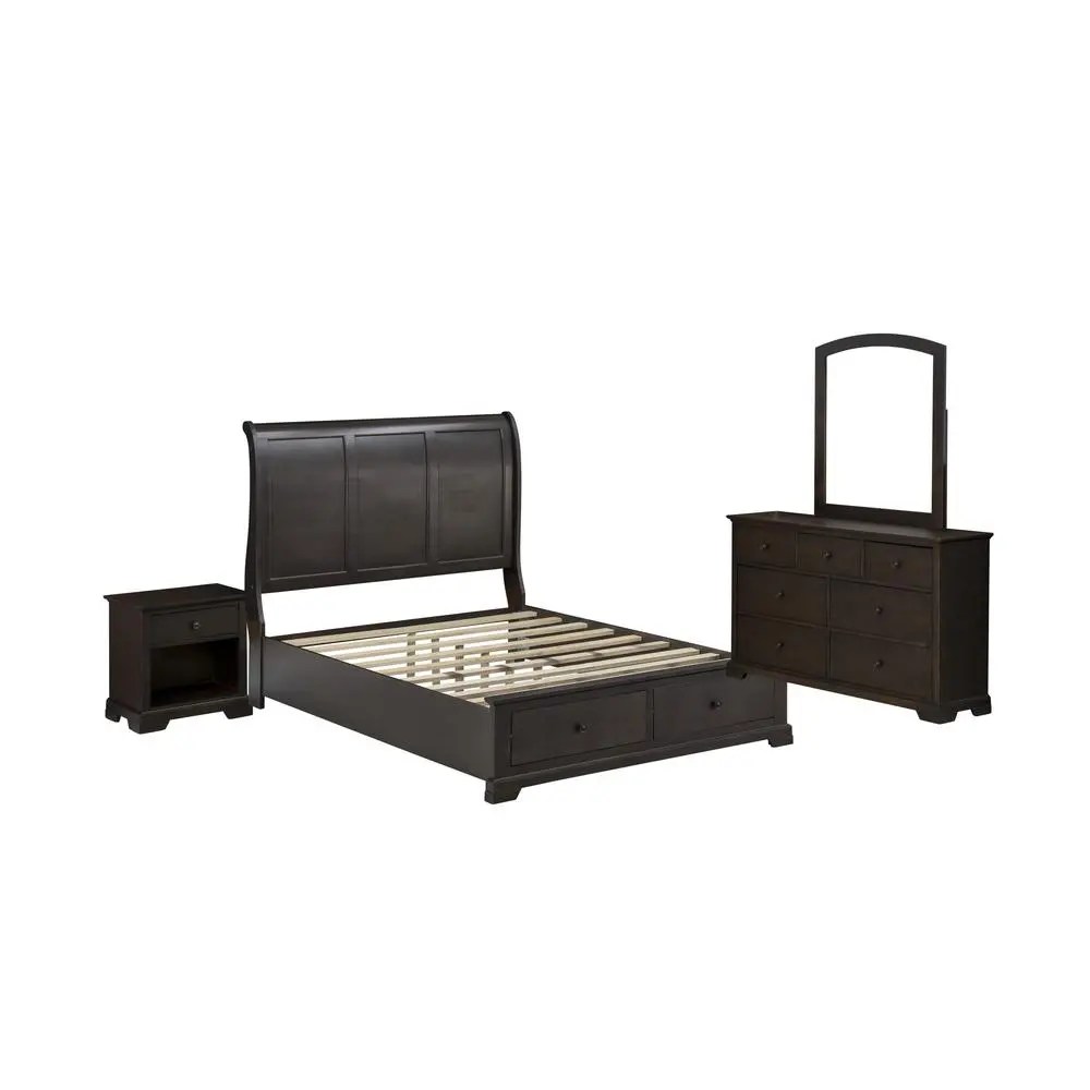 Cordova 4Pc Queen Size Bedroom Set Consists of a Wooden Platform Bed