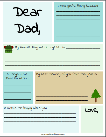 FREE Printable Father's Day Book For Kids To Make - Sunshine Whispers