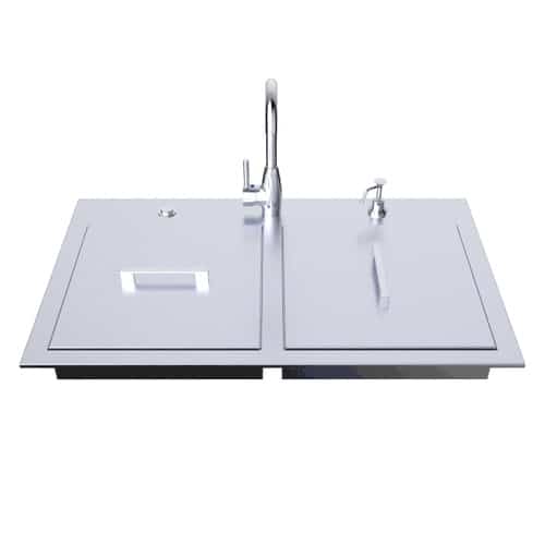 37" ADA Compliant Double Sink with Covers & Hot/Cold Faucet Item No.ADASK37