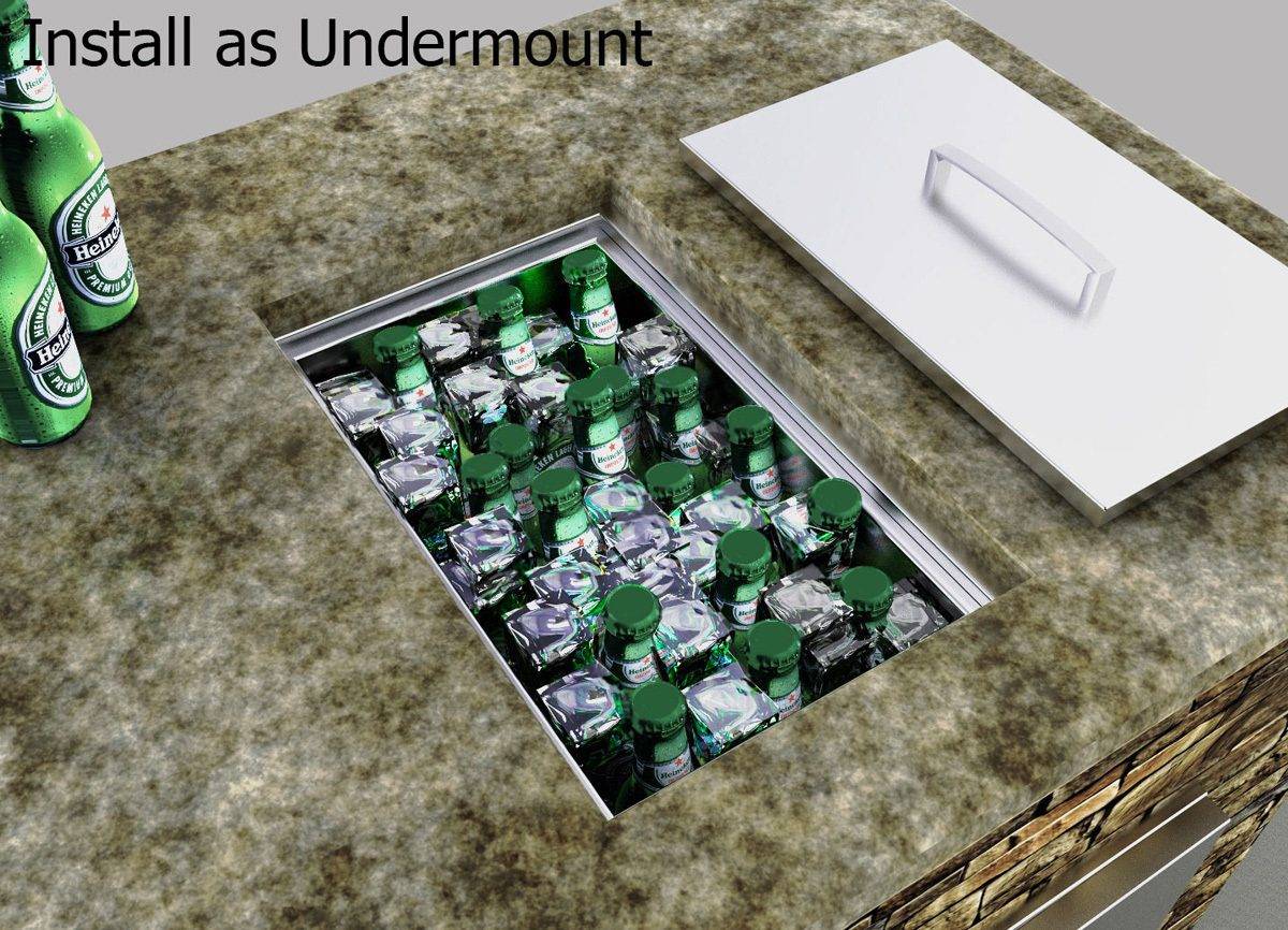 Over/Under 14" x 12" Height Single Basin Insulated Wall Ice Chest w