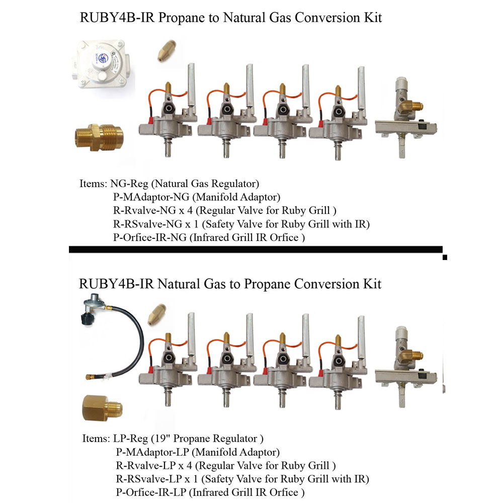 Gas Conversion Kit For 36" Ruby4BIR Grill Sunstone Metal Products