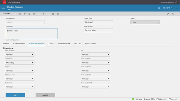 SunSystems Features Sunsystems Advanced functionality