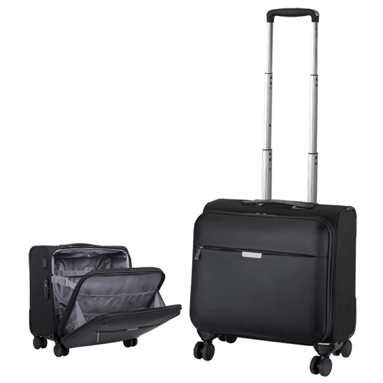 Hanke Softside Carry On Luggage with USB Port, 16 Inch Square Suitcase
