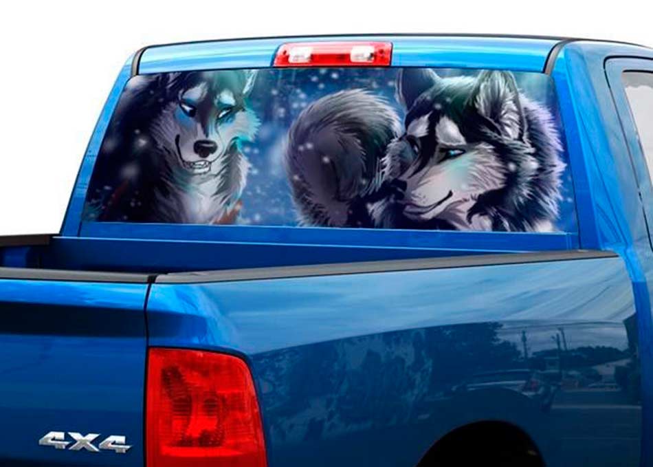 Wolves Flock B/W Rear Window Graphic Decal Sticker Car Truck SUV Van Animals 265 Decals