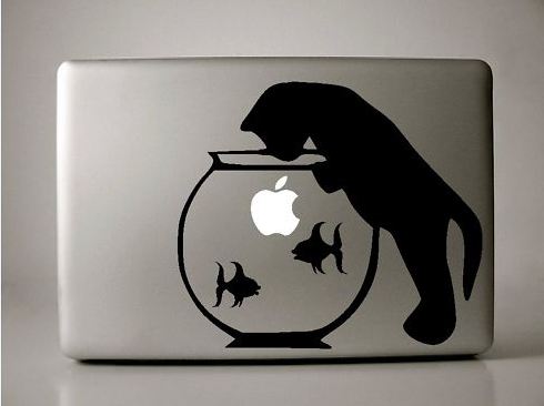 Product Apple Macbook Decal Cat In The Fish Bowl Sticker