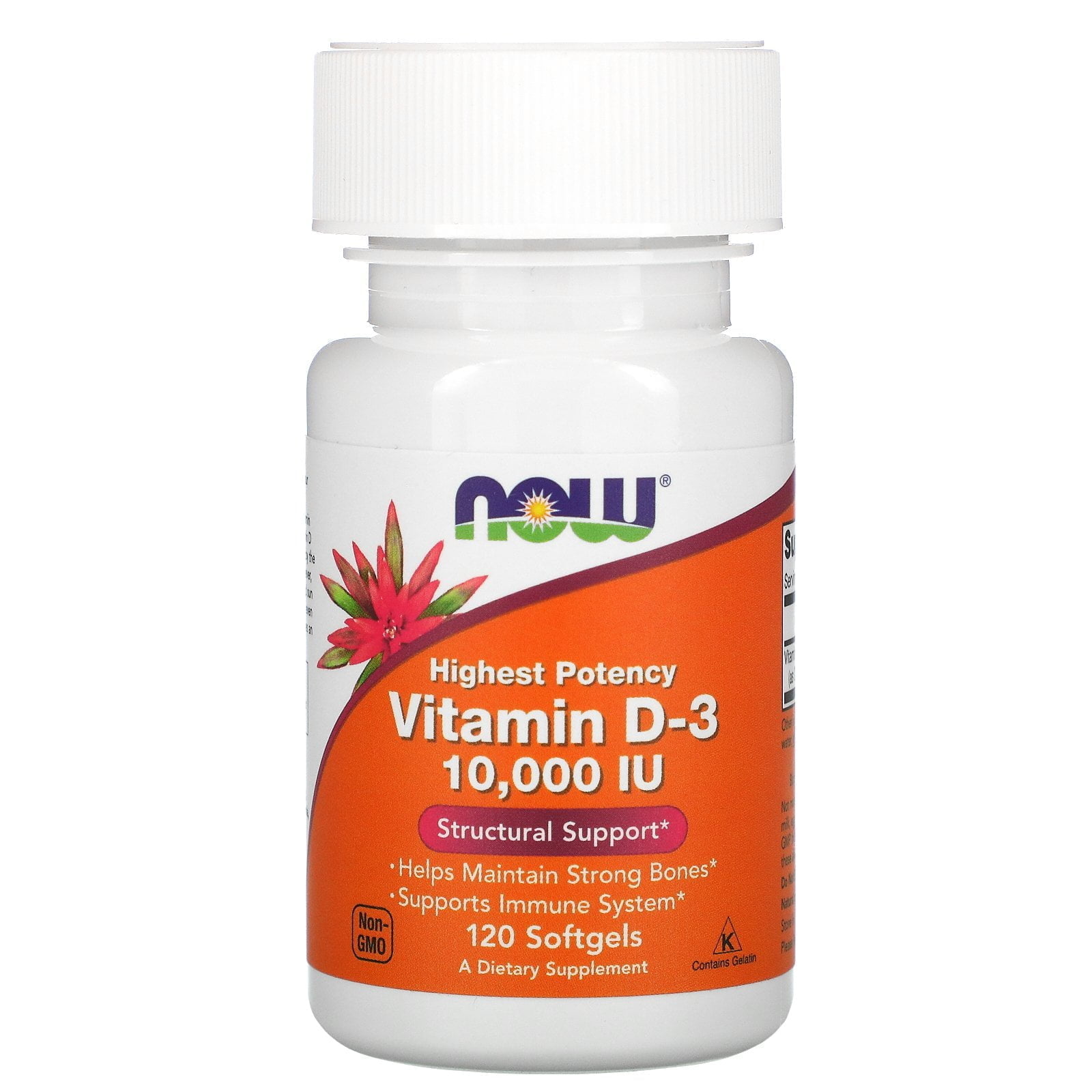 Now Foods Vitamin D3 10,000 IU 120 Softgels Super Supplement