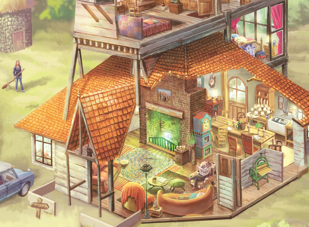 Infográfico a Toca da família Weasley, de Harry Potter