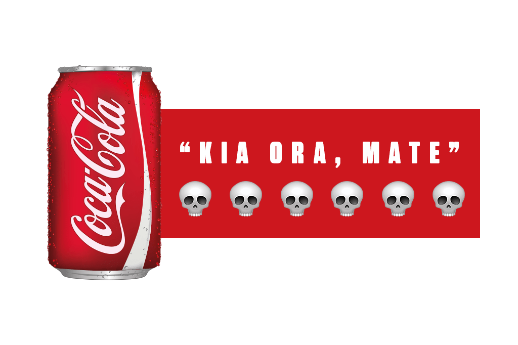 CocaCola escreve “olá, morte†em cartaz na Nova Zelândia Super