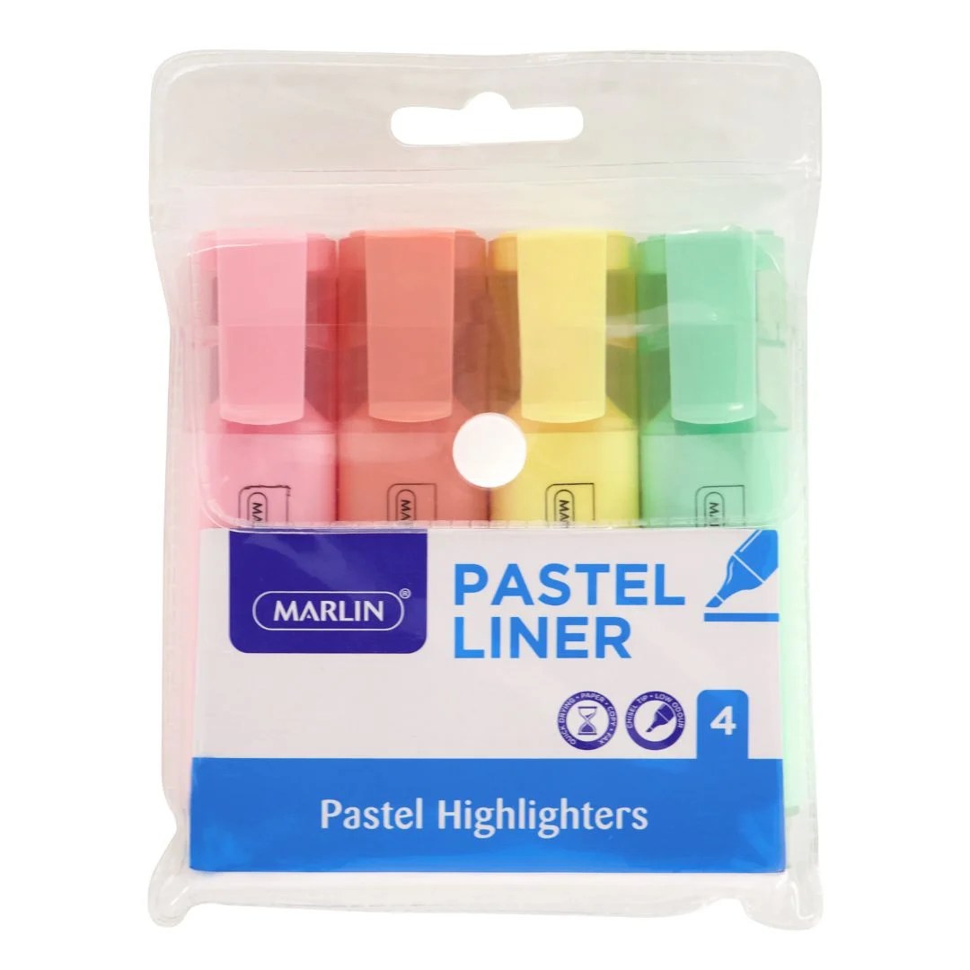 Marlin Pastel Liner Highlighters 4s Superb Hyper