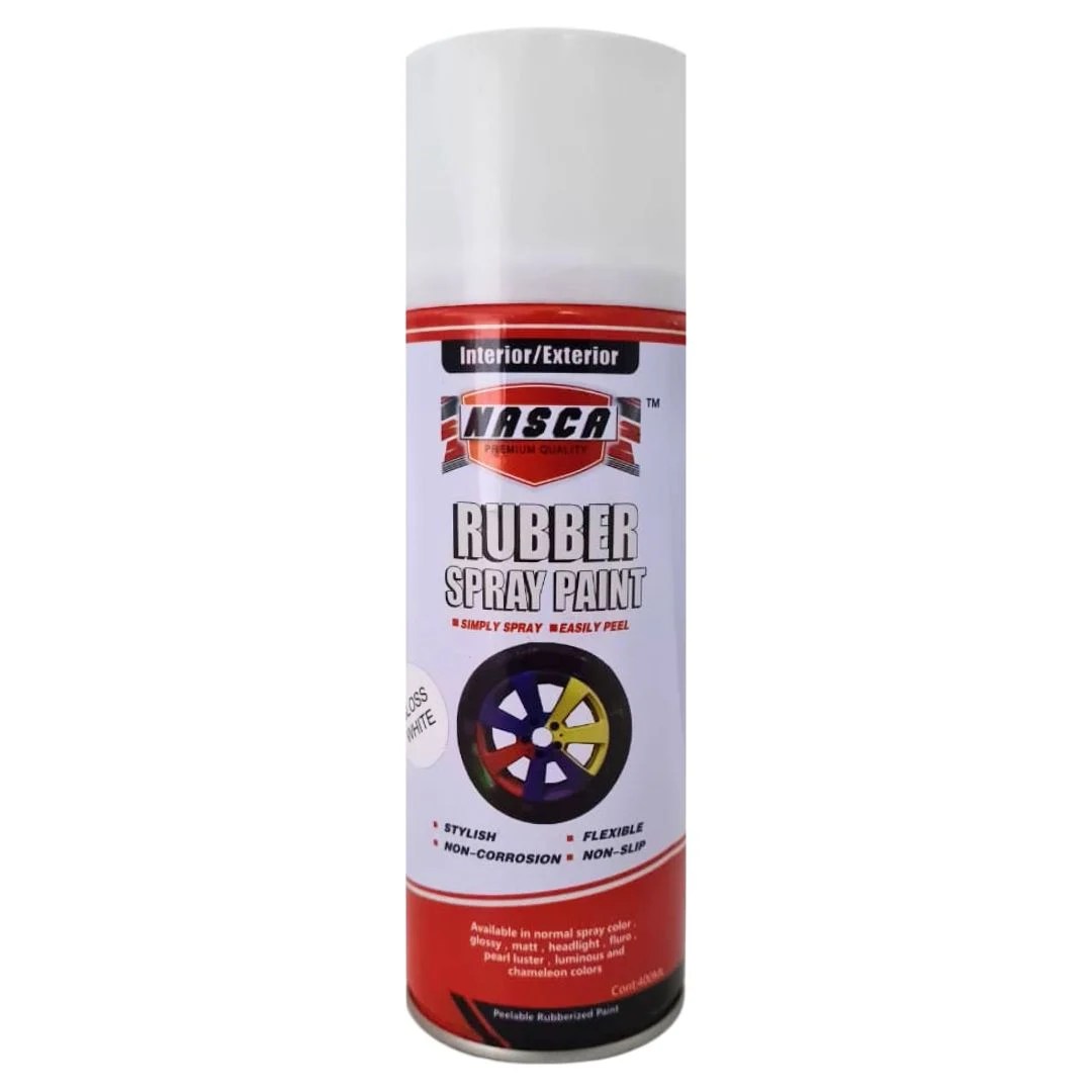 Nasca Rubber Spray Paint Gloss White 400ml Superb Hyper