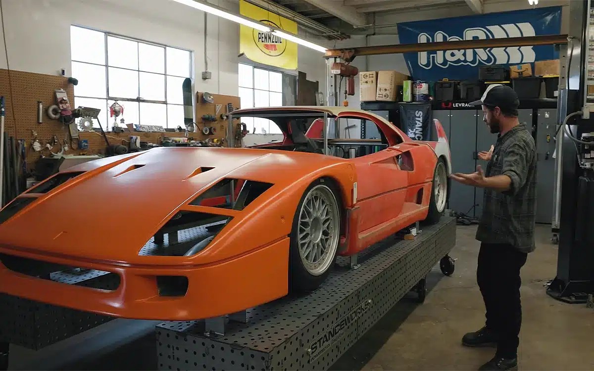 Man building Ferrari F40 sold old cars just to buy new parts