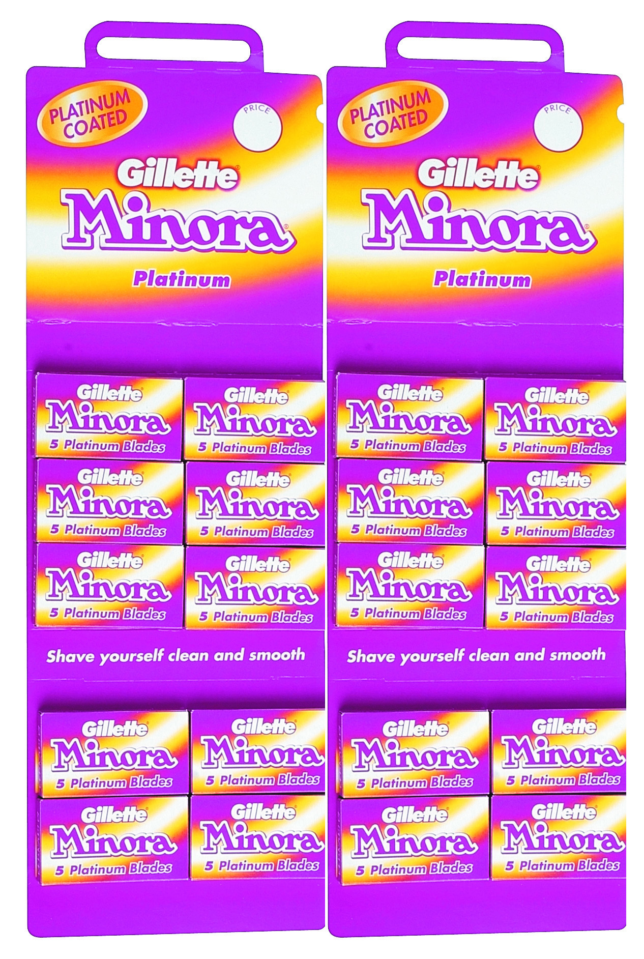 GILLETTE MINORA PLATINUM BLADES 20x5's (100 BLADES) Superchem