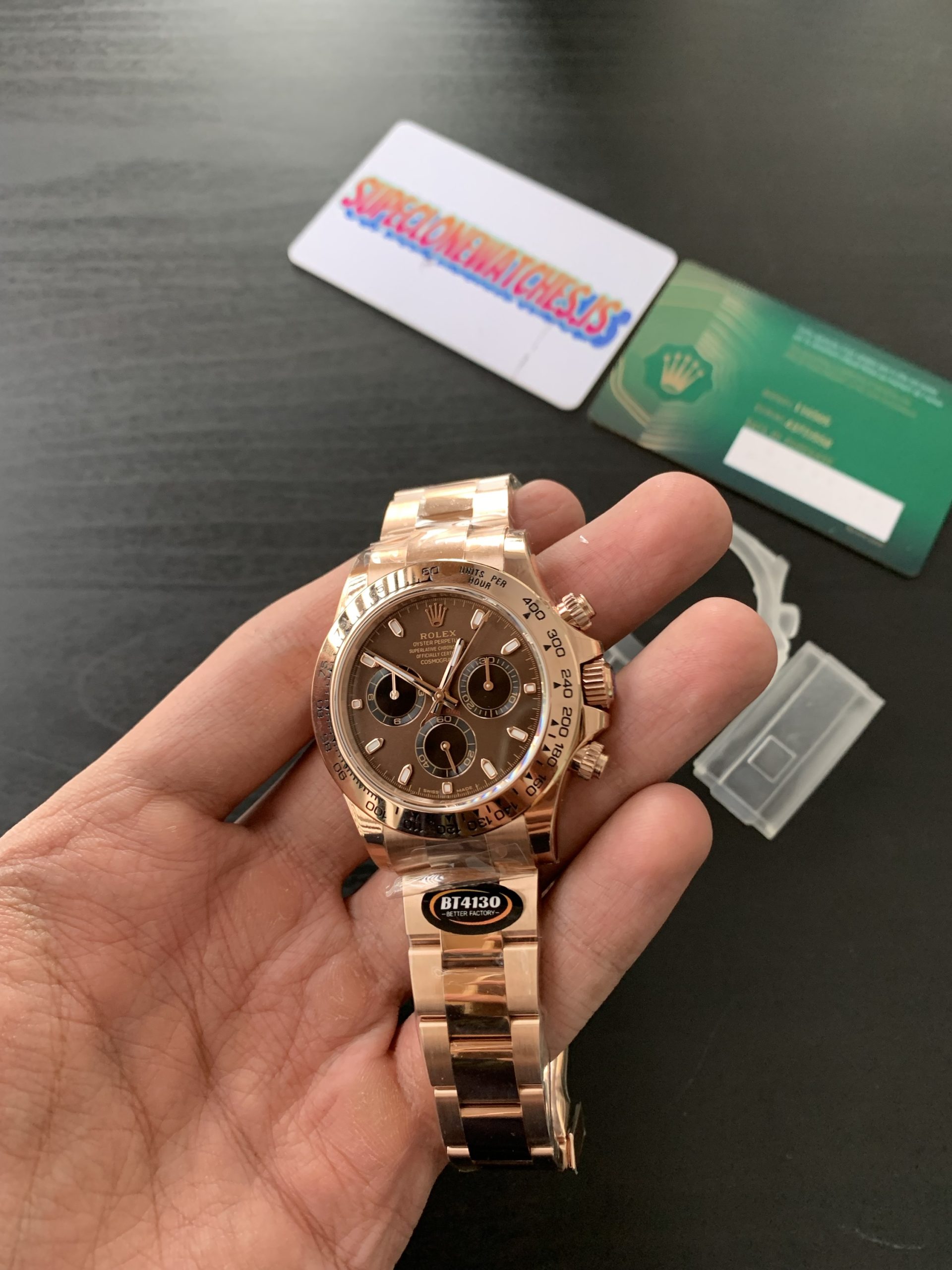 World's Best Rolex Daytona Rose Gold Chocolate Dial Super Clone