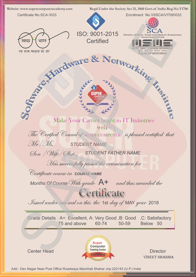 Sample Certificate