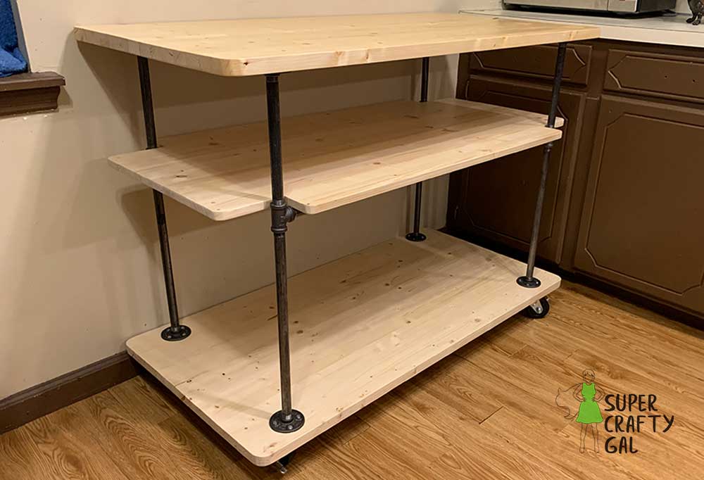 DIY Rustic Kitchen Island Made with Pipe Super Crafty Gal