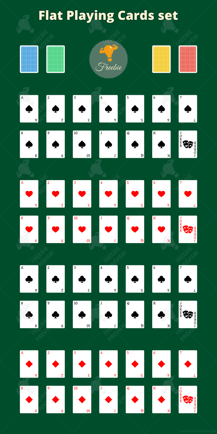 Free Playing Cards set (PNG & SVG) Super Dev Resources
