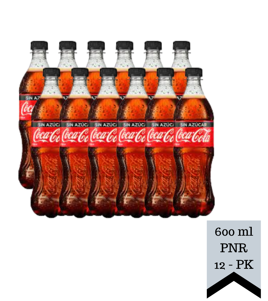 0082 Coca Cola Sin Azucar Pet 600 ml 12 pack