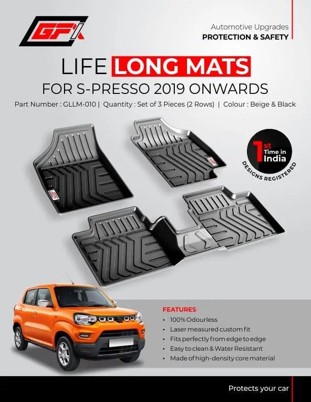 Buy life long floor mats for Maruti Suzuki SPresso Superfluous Mart