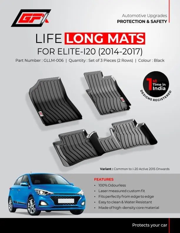Buy Life Long floor Mats for Hyundai I20 ELITE Superfluous Mart