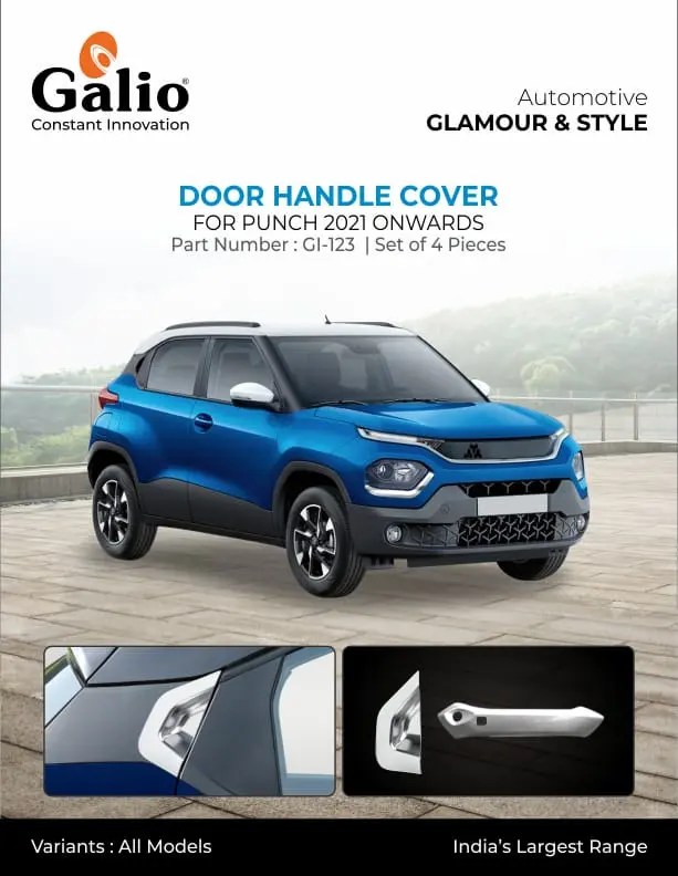 Shop Chrome Finish Door Handle Cover for Tata Punch Superfluous Mart
