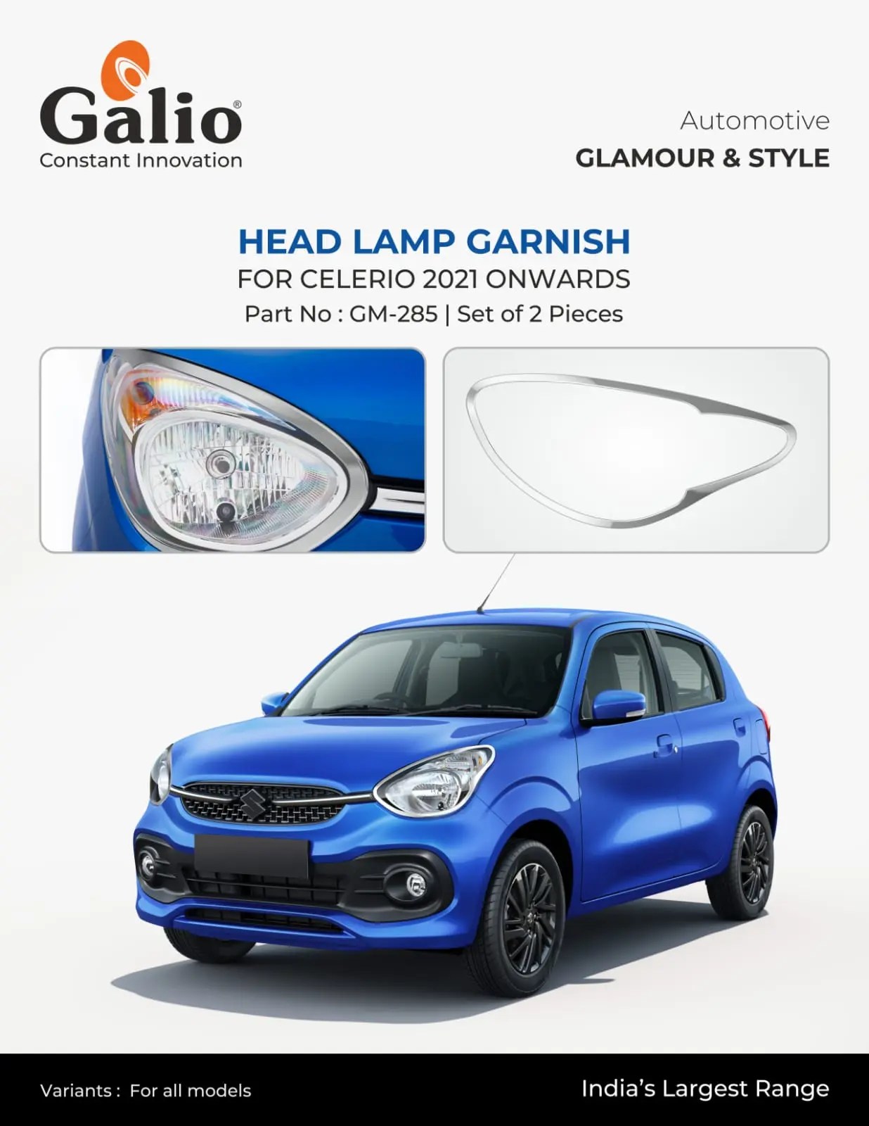 Buy Celerio Chrome Finish Head Lamp Garnish Superfluous Mart